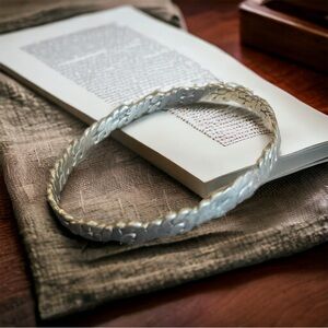 Vintage Taxco Mexican Sterling Silver Braided Bangle Bracelet